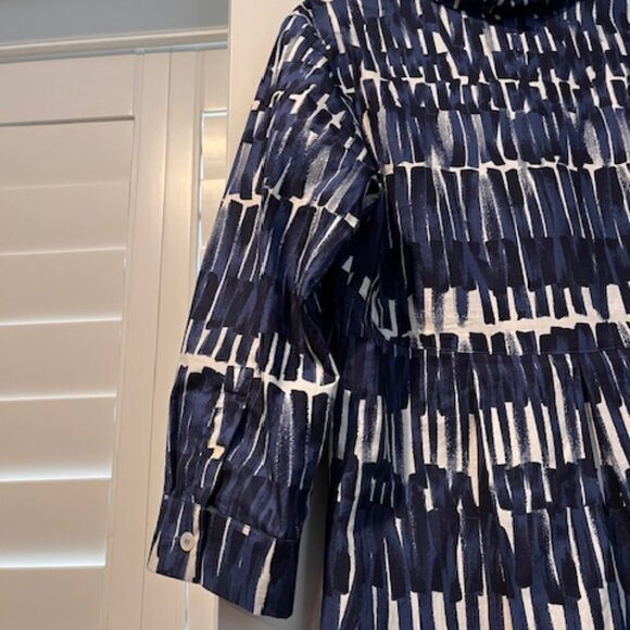 Weekend Max Mara Patata Blue Brush Strokes Shirt Dress - Picture 3 of 5